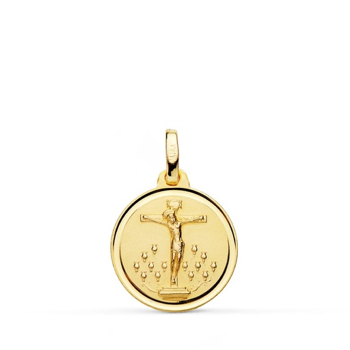 [PP7139-116] 18K MEDALLA CRISTO DE LA LAGUNA BISEL 16 MM 1.85 GR