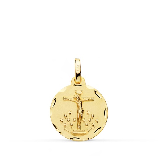 [PP7139-316] 18K MEDALLA CRISTO DE LA LAGUNA TALLADA 16 MM