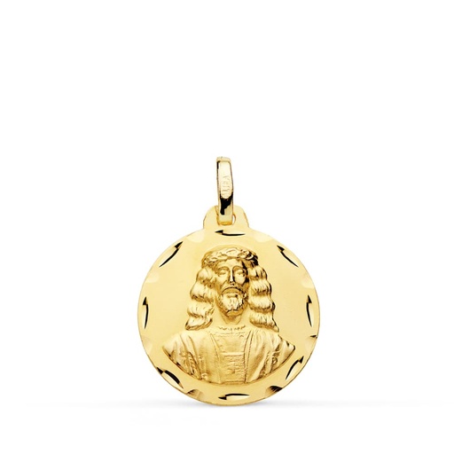 [PP7141-318] 18K MEDALLA ORO AMARILLO CRISTO MEDINACELI TALLADAD 18 MM