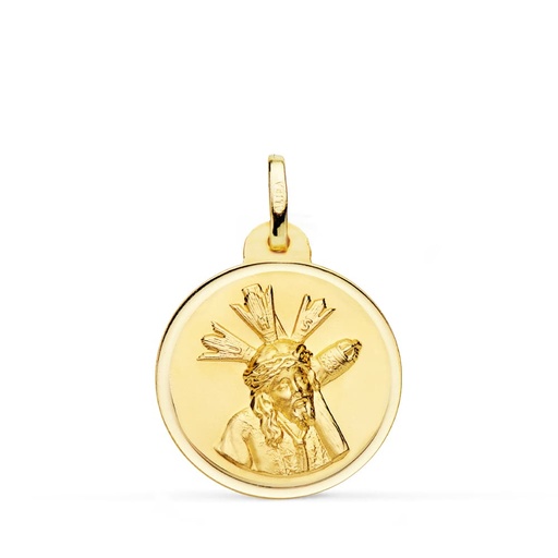 [PP7143-120] 18K MEDALLA CRISTO DEL GRAN PODER BISEL 20 MM