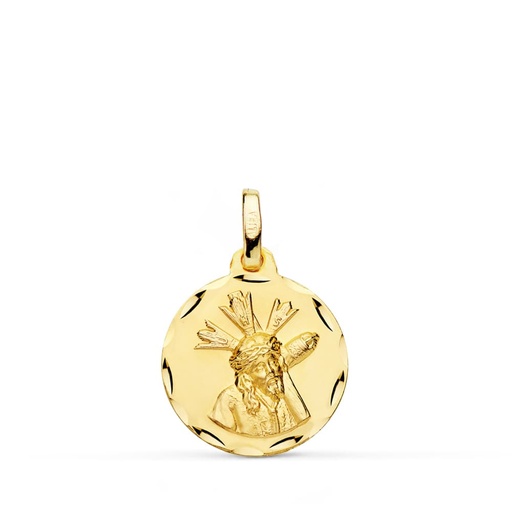 [PP7143-316] 18K MEDALLA CRISTO DEL GRAN PODER TALLADA 16 MM
