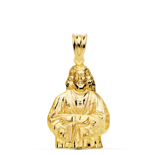 [PP7144-327] 18K COLGANTE ORO AMARILLO CRISTO MEDINACELI SILUETA. 27 X 17 MM