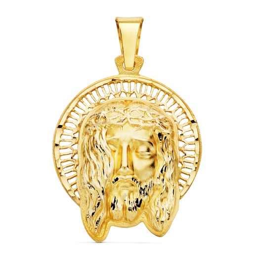 [PP7148-430] 18K COLGANTE CABEZA CRISTO ORLA 29X25 MM