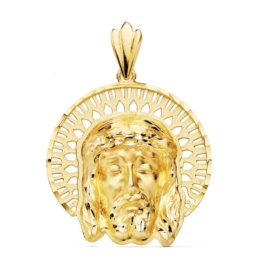 [PP7150-423] 18K COLGANTE CABEZA DE CRISTO ORLA 31X31 MM