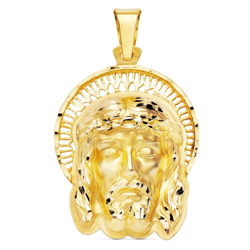 [PP7150-427] 18K COLGANTE ORO AMARILLO CABEZA DE CRISTO ORLA 35X25 MM