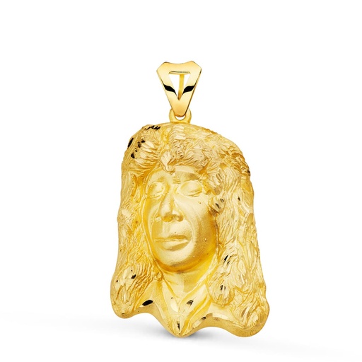 [PP7303] 18K COLGANTE ORO AMARILLO CAMARON DE LA ISLA 36X25 MM