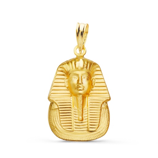 [PP7311] 18K COLGANTE ORO AMARILLO TUTANKAMON MATIZADO. 20X14 MM