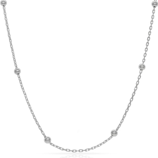 [AG404] CADENA PLATA 925MM BOLAS - 1.50MM