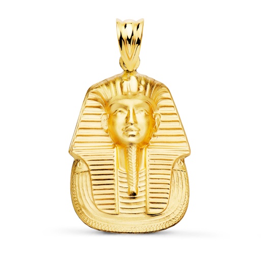 [PP7312] 18K COLGANTE ORO AMARILLO TUTANKAMON MATIZADO. 24X18 MM