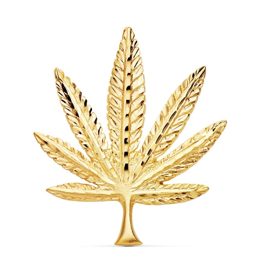 [PP7345] 18K COLGANTE HOJA MARIHUANA 44X37 MM