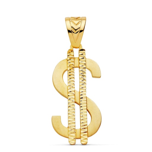 [PP7380] 18K COLGANTE SIMBOLO DOLAR. 41X21 MM