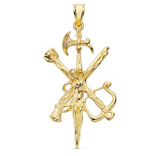 [PP7654-045] 18K COLGANTE ORO AMARILLO CRISTO LEGION 44X25 MM