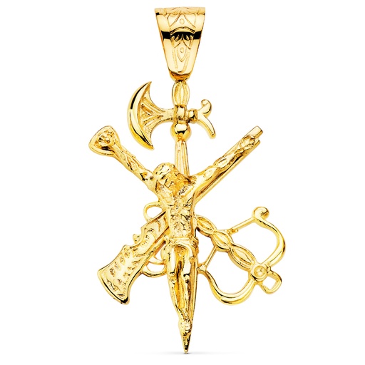 [PP7654-055] 18K CRUZ ORO AMARILLO LEGIONARIO SIN CORONA 55X40 MM