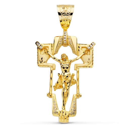 [PP7720-080] 18K COLGANTE CRISTO CRUZ. 77X50 MM