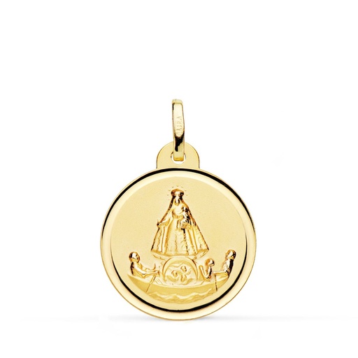 [PP8048-116] 18K MEDALLA ORO AMARILLO VIRGEN CARIDAD DEL COBRE BALSA 16 MM