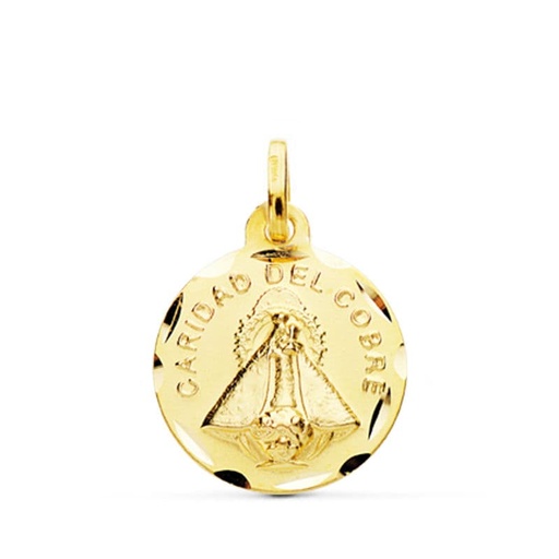 [PP8050-316] 18K MEDALLA VIRGEN DE LA CARIDAD DEL COBRE 16 MM