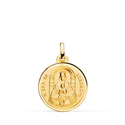 [PP8051-118] 18K MEDALLA VIRGEN NUESTRA SRA DEL COROMOTO 18 MM TALLA BISEL