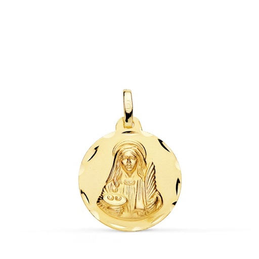 [PP8058-318] 18K MEDALLA SANTA LUCIA 18 MM 2.05 GR