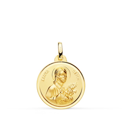 [PP8060-118] 18K MEDALLA SANTA GEMA BISEL 18 MM