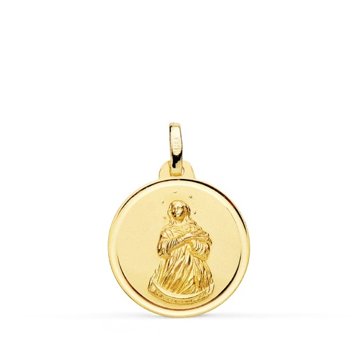 [PP8065-118] 18K MEDALLA VIRGEN INMACULADA 18 MM BISEL
