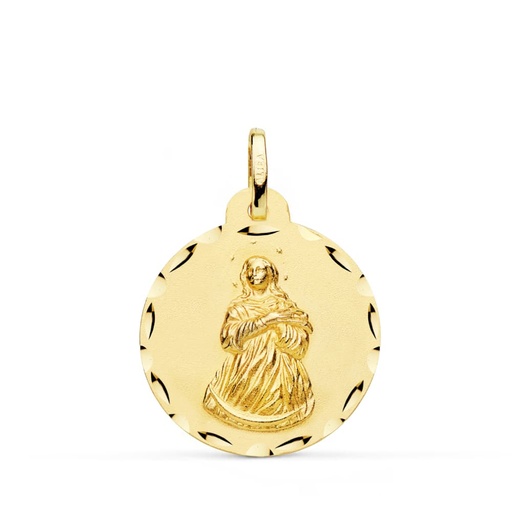 [PP8065-322] 18K MEDALLA VIRGEN INMACULADA 22 MM