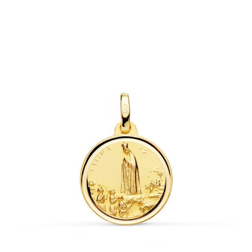 [PP8070-116] 18K MEDALLA VIRGEN DE FATIMA 16 MM BISEL 1.80GR