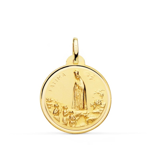 [PP8070-122] 18K MEDALLA VIRGEN DE FATIMA 22 MM