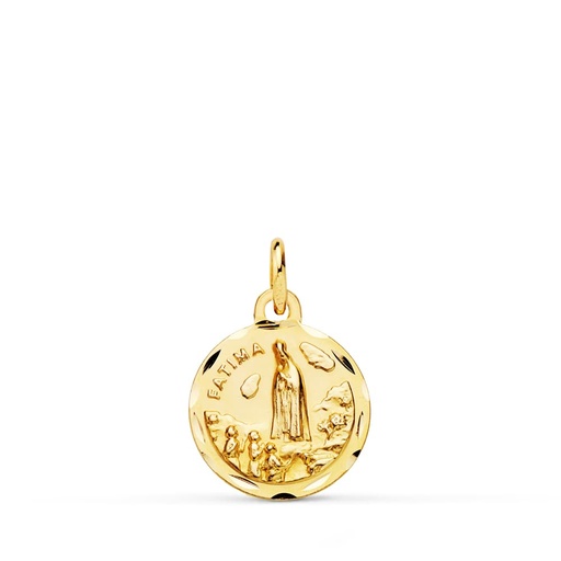 [PP8070-312] 18K MEDALLA VIRGEN DE FATIMA 12 MM