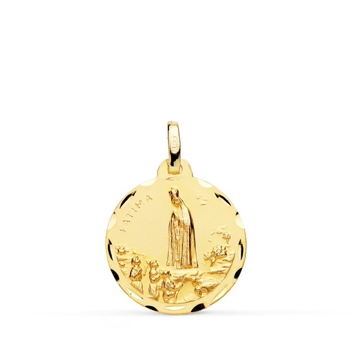 [PP8070-318] 18K MEDALLA VIRGEN DE FATIMA 18 MM