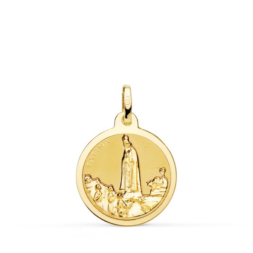 [PP8070-818] 18K MEDALLA VIRGEN DE FATIMA BRILLO 18 MM