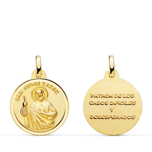 [PP8080-118] 18K MEDALLA SAN JUDAS TADEO BISEL 18 MM