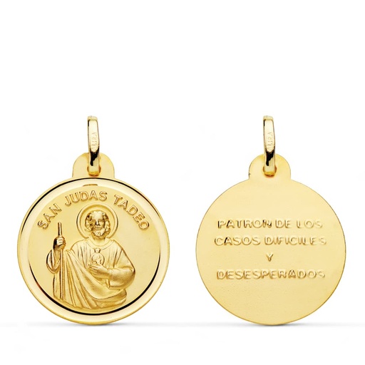 [PP8080-120] 18K MEDALLA SAN JUDAS TADEO BISEL 20 MM