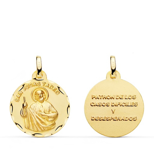 [PP8080-318] 18K MEDALLA SAN JUDAS TADEO 18 MM