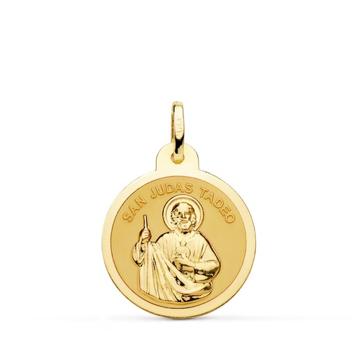 [PP8080-818] 18K MEDALLA SAN JUDAS TADEO EN BRILLO 18 MM