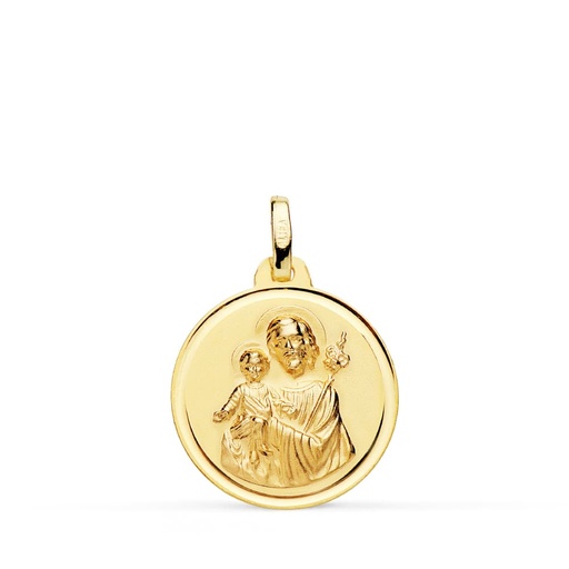 [PP8085-118] 18K MEDALLA SAN JOSE BISEL 18 MM