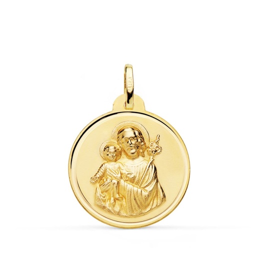 [PP8085-122] 18K MEDALLA SAN JOSE BISEL 22 MM