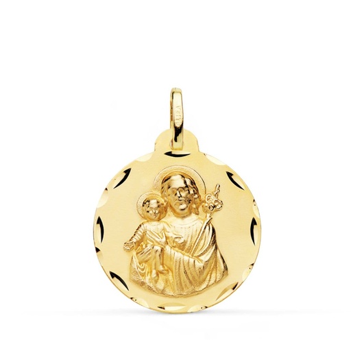 [PP8085-322] 18K MEDALLA SAN JOSE TALLADA 22 MM