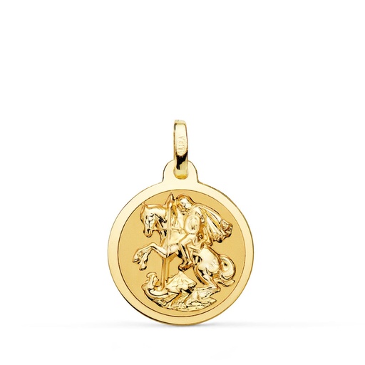[PP8088-818] 18K MEDALLA SAN JORGE BRILLO 18 MM
