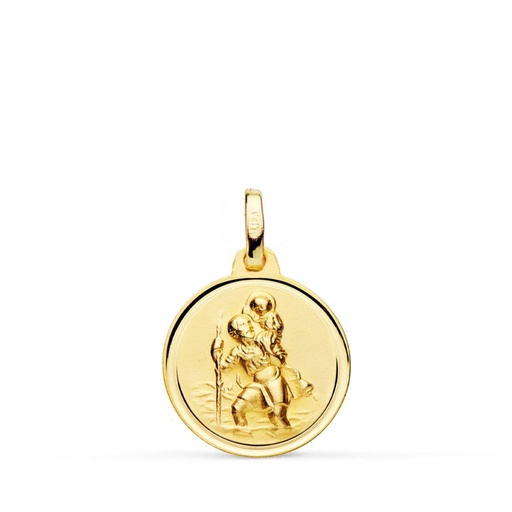 [PP8090-116] 18K MEDALLA SAN CRISTOBAL BISEL 16 MM