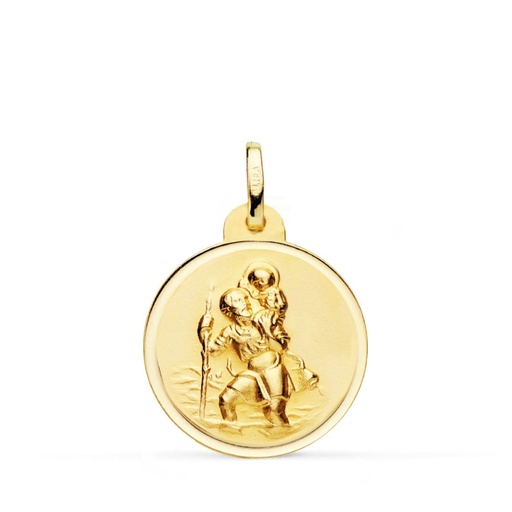 [PP8090-120] 18K MEDALLA SAN CRISTOBAL BISEL 20 MM