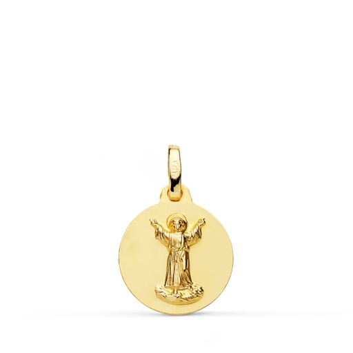 [PP8110-014] 18K MEDALLA DIVINO NIÑO LISA 14 MM