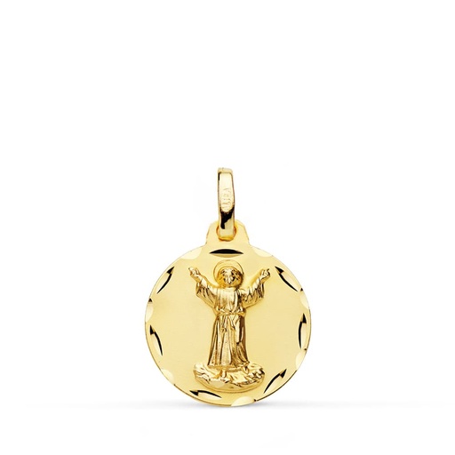 [PP8110-316] 18K MEDALLA DIVINO NIÑO TALLADA 16 MM