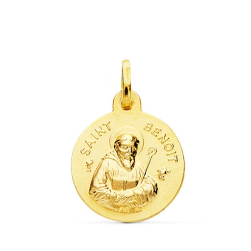 [PP8210-016] 18K MEDALLA SAINT BENOIT 16 MM