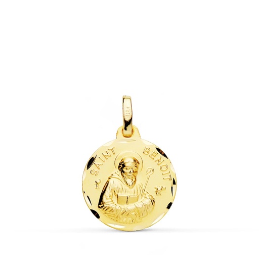 [PP8210-316] 18K MEDALLA SAINT BENOIT 16 MM