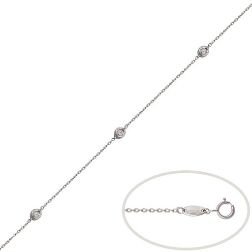 [PU1270] PULSERA ORO BLANCO 18KL CHATONES - 3MM