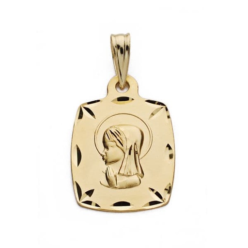 [PP9136-518] 18K MEDALLA VIRGEN NIÑA TONEL 19X13 MM