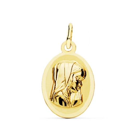 [PP9168-819] 18K MEDALLA ORO AMARILLO VIRGEN NIÑA 19X12 MM