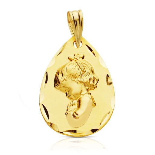 [PP9179-323] 18K MEDALLA VIRGEN NIÑA 21X14 MM