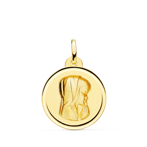 [PP9190-120] 18K MEDALLA ORO AMARILLO VIRGEN NIÑA BISEL 20 MM
