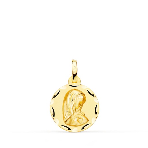 [PP9193-314] 18K MEDALLA VIRGEN NIÑA 14 MM
